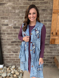 Blue Lace Vest by Paper Lace - One Size