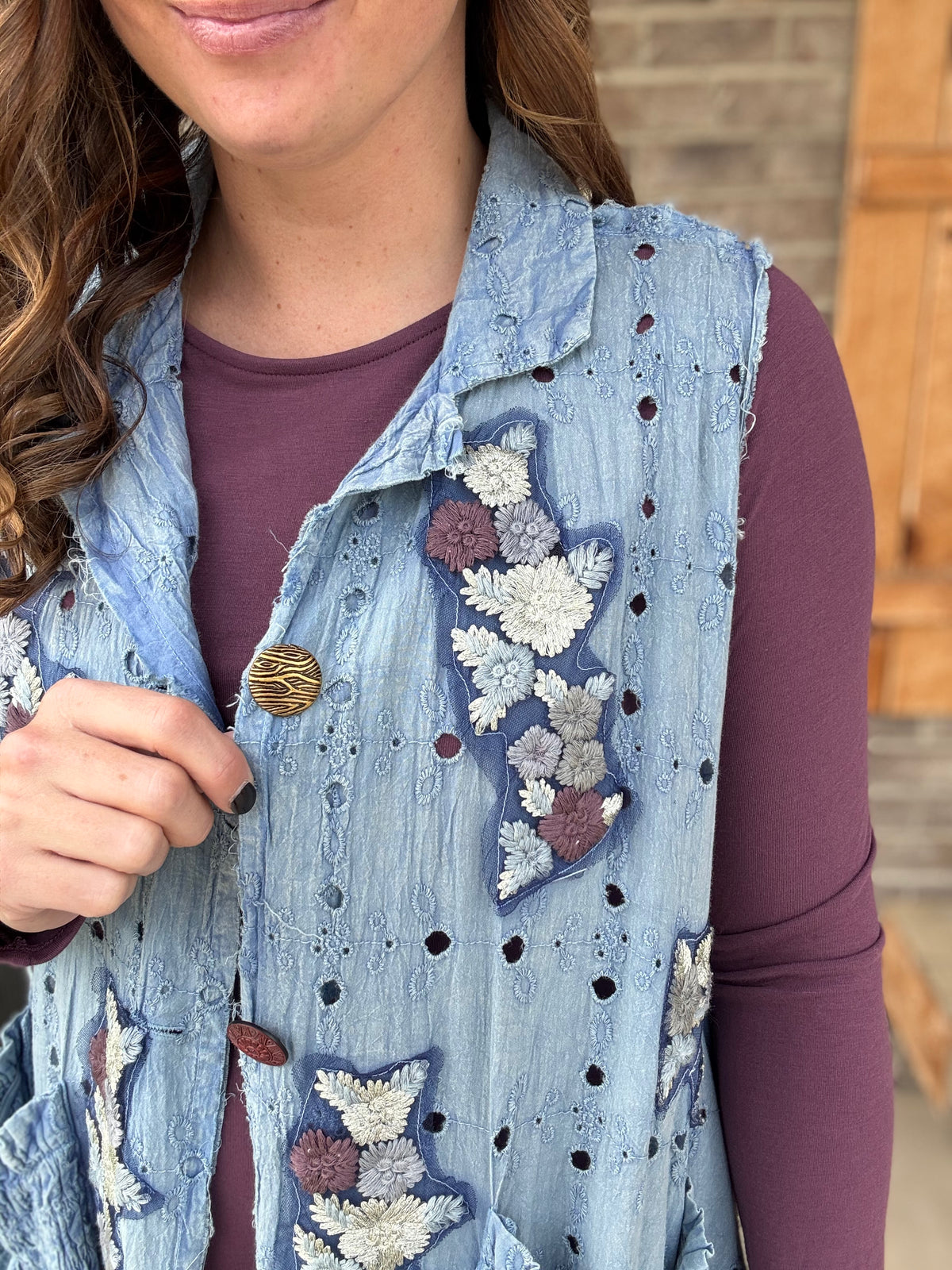 Blue Lace Vest by Paper Lace - One Size