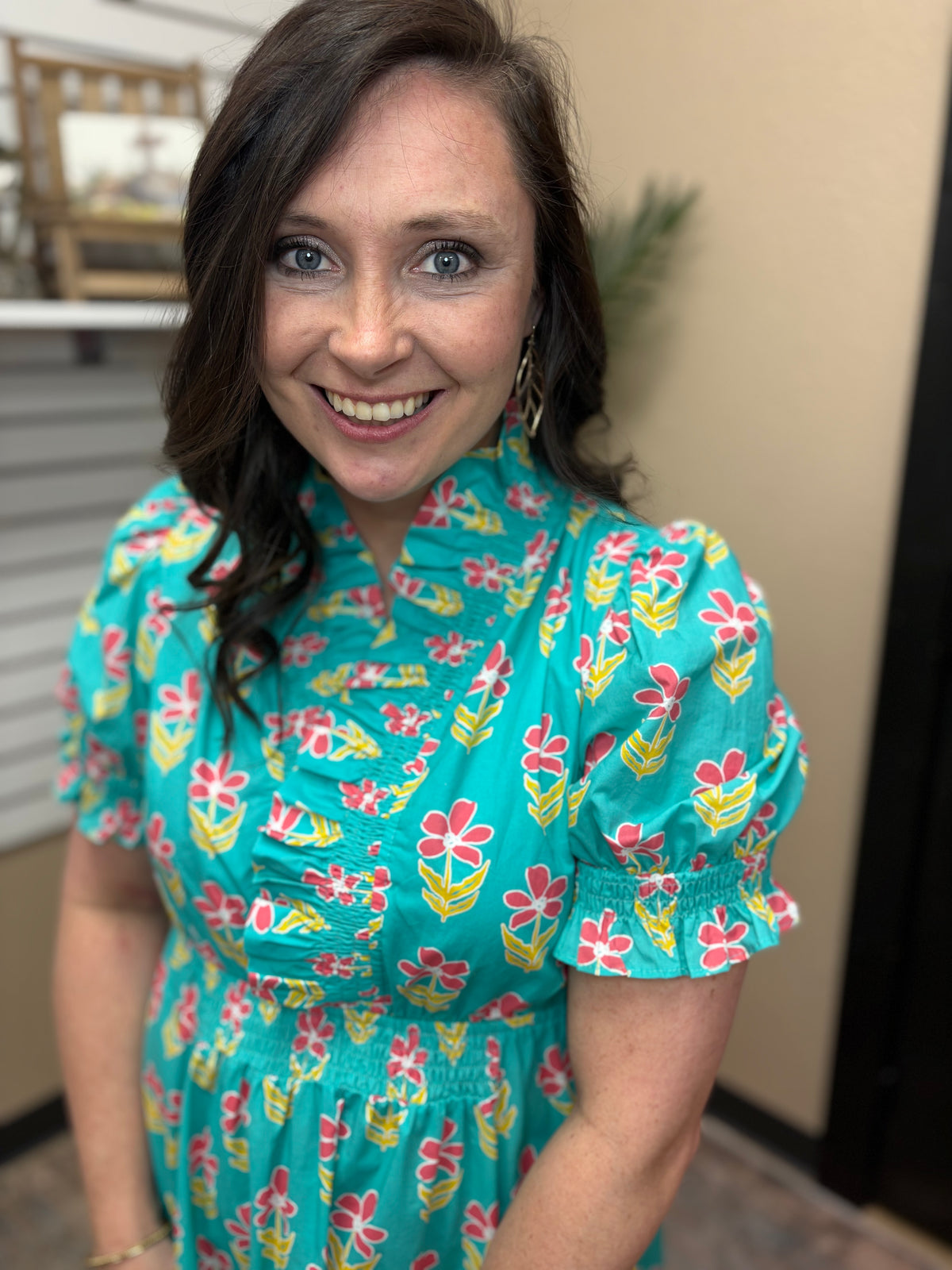 Blue Meadow Ruffle Babydoll Dress by Umgee