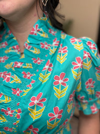 Blue Meadow Ruffle Babydoll Dress by Umgee