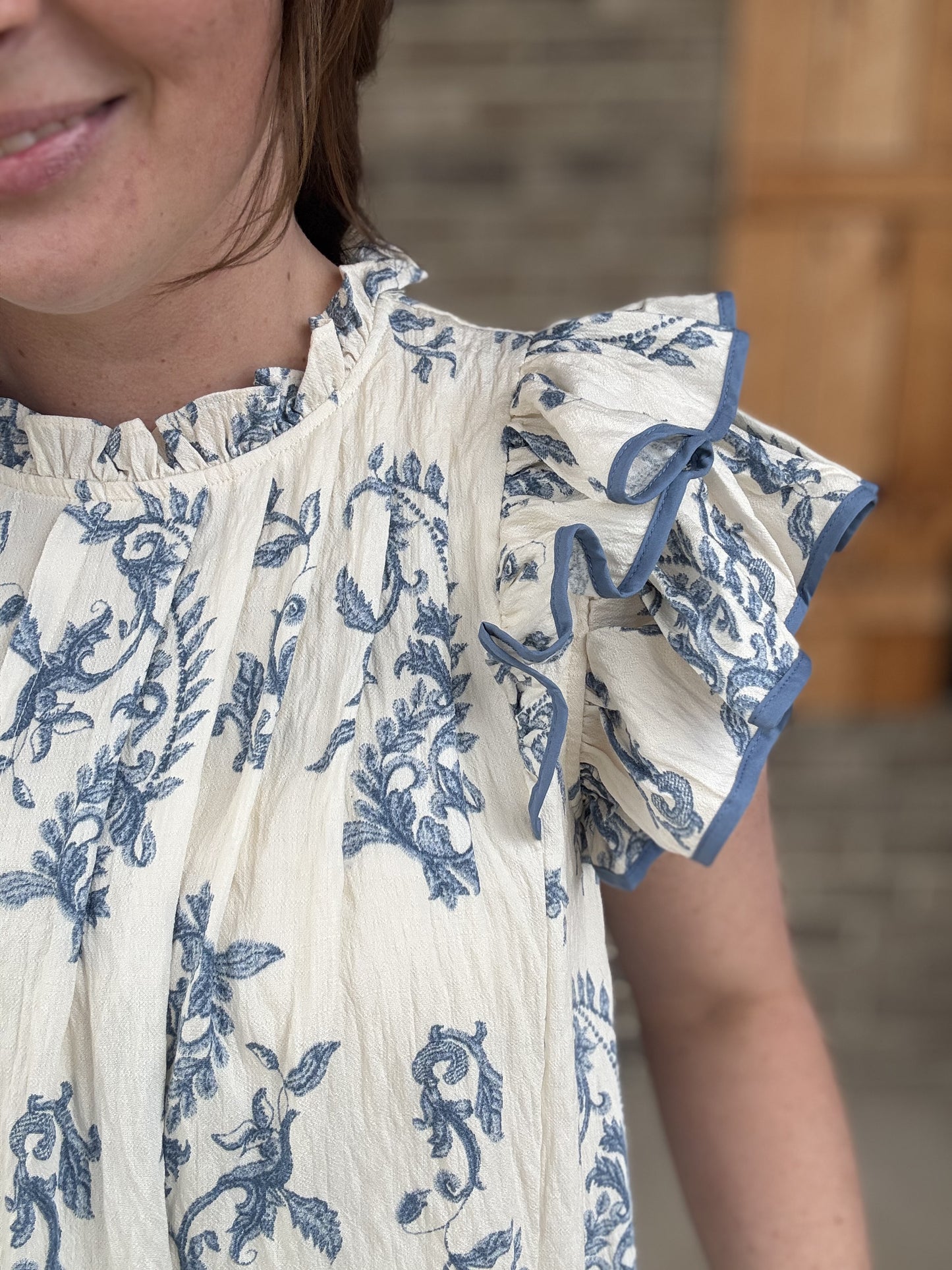 Blue Mix Paisley Print Tier Dress by Umgee