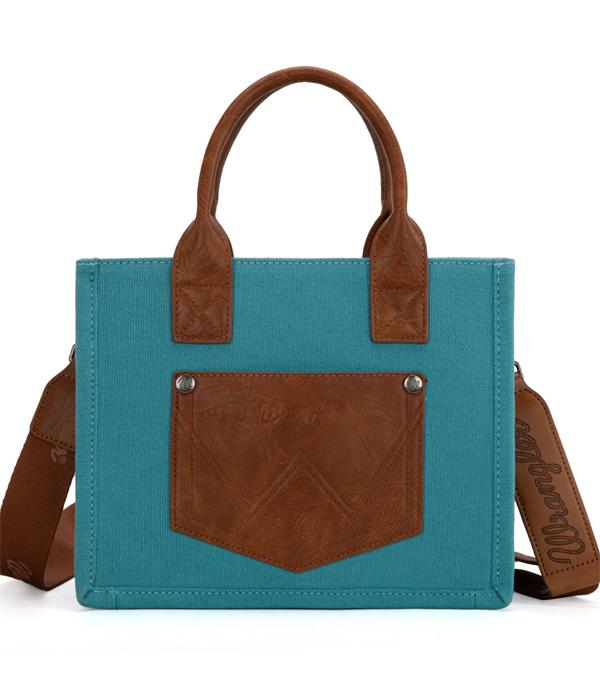 3784- Blue Vintage Wrangler Canvas Tote// Crossbody