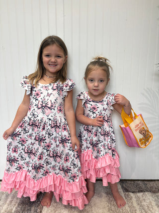 Blushing Butterfly Maxi Girls Dress by Clover Cottage