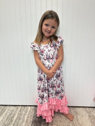 Blushing Butterfly Maxi Girls Dress by Clover Cottage