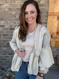 Boho Frill & Flow Kimono & Pant - SOLD AS SET : LATTE