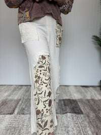 Boho Floral Patch Double Gauze Relaxed Pants by POL