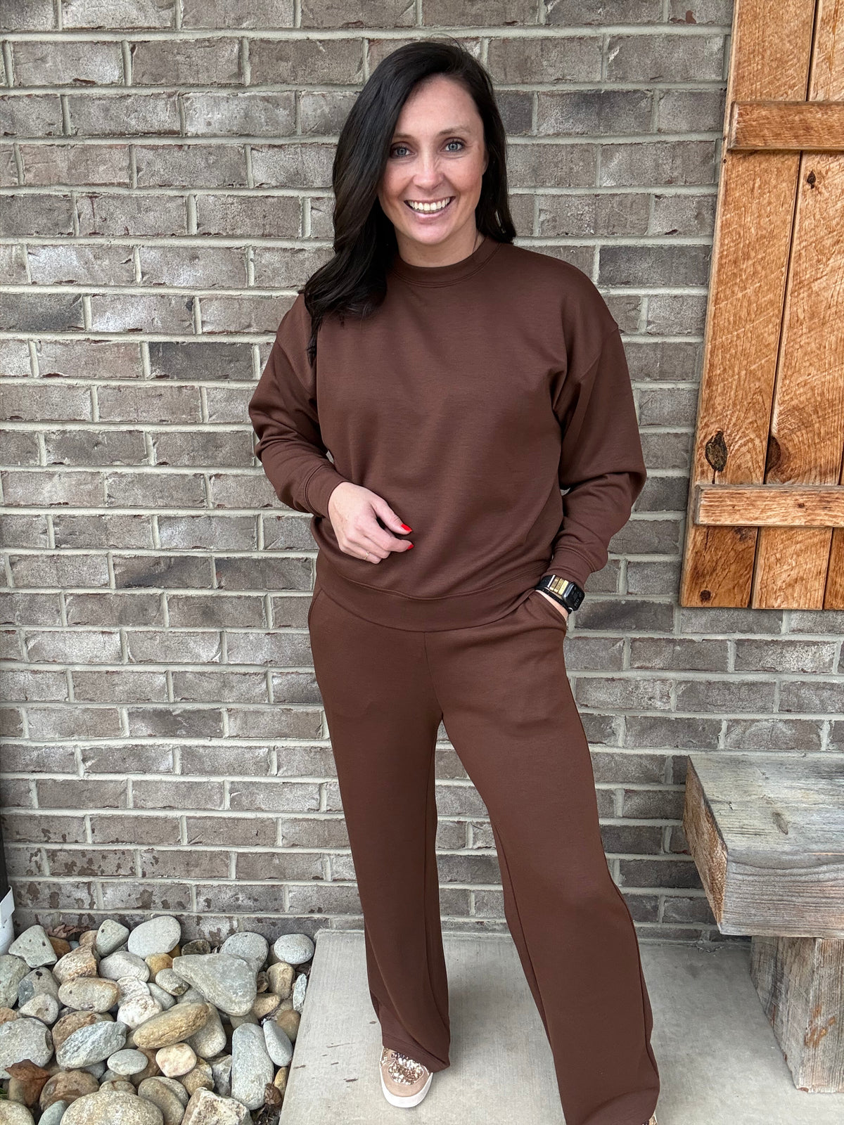 Scuba Cuffed Crewneck Pullover & Pants Set by Zenana *MULTIPLE COLORS*