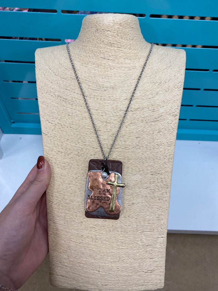 2838- I Am Blessed Pendant Necklace