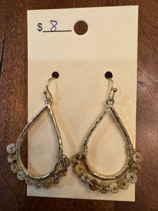 Gold Teardrop Bead Earrings