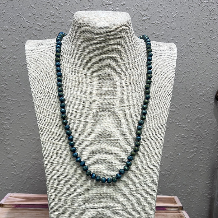 587- Teal Blue Beaded Necklace