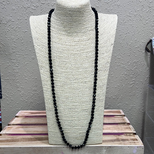 557- Black Beaded Necklace