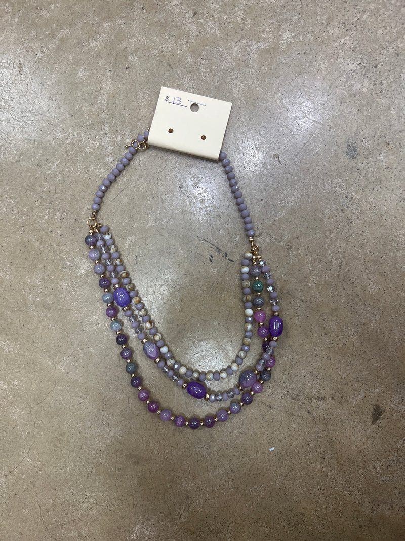 2778- Purple Layer Beaded Necklace