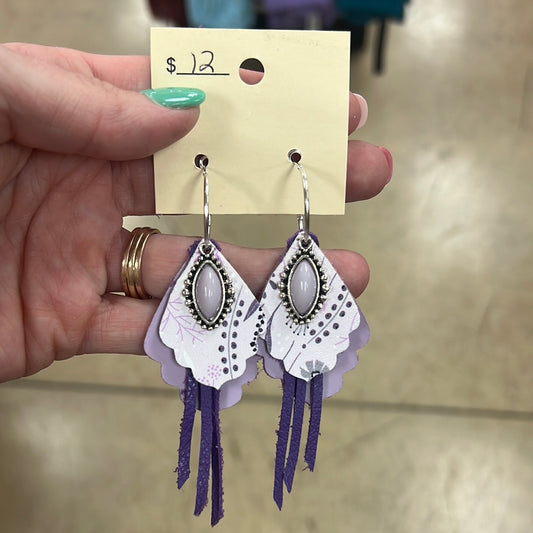 2477- Purple Multi Layer Earrings