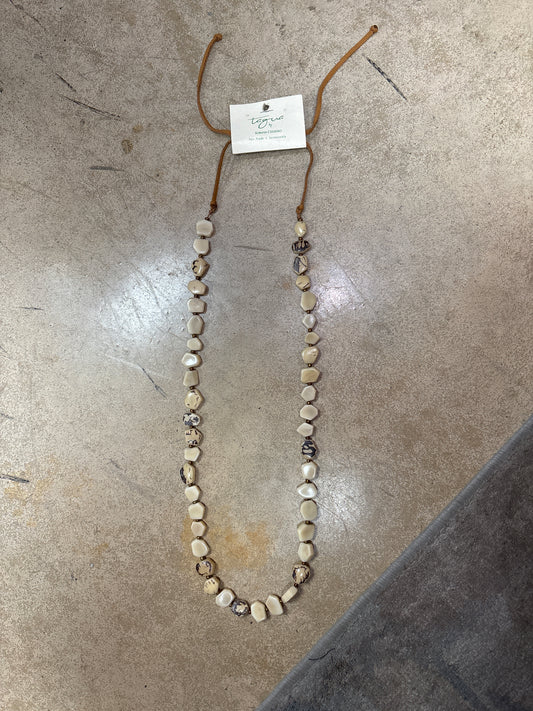 8403- Cream Tagus Nut Necklace