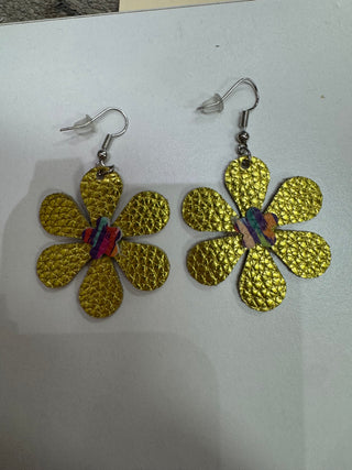 Lime, Pink Mixture Daisy Earrings