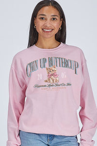 Chin Up Buttercup Crewneck Pullover by Simply Southern