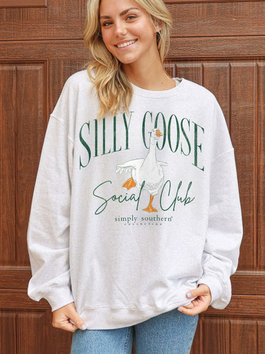 3457- Silly Good Social Club Crew Neck Pullover by Simply Southern