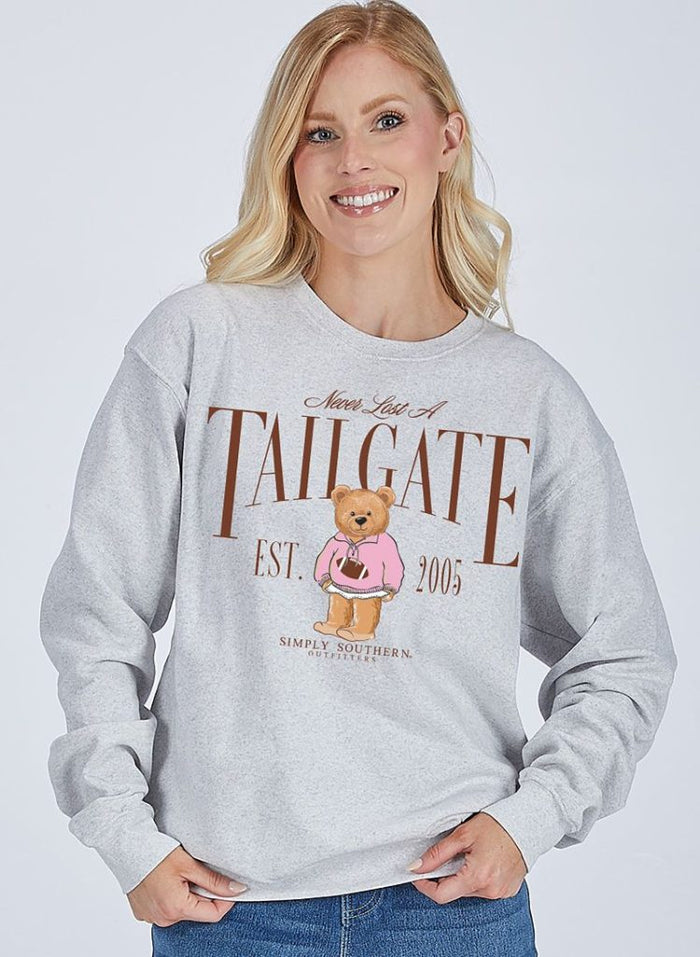 Never Lost a Tailgate Crewneck Pullover by Simply Southern