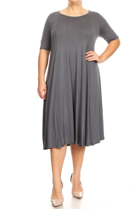 Charcoal Short Sleeve T-Shirt Dress