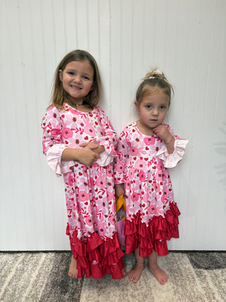 Cherry Poppy Maxi Girls Dress by Clover Cottage