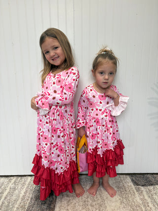 Cherry Poppy Maxi Girls Dress by Clover Cottage