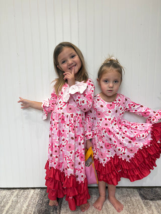 Cherry Poppy Maxi Girls Dress by Clover Cottage