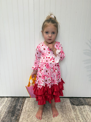 Cherry Poppy Maxi Girls Dress by Clover Cottage