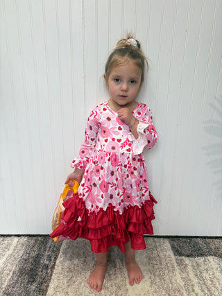 Cherry Poppy Maxi Girls Dress by Clover Cottage