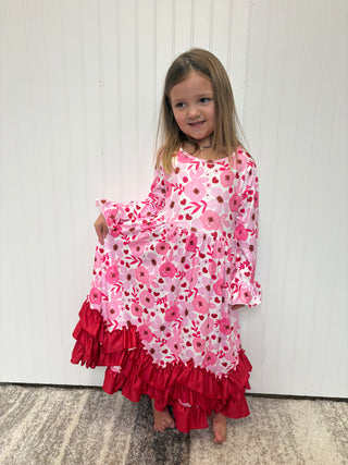 Cherry Poppy Maxi Girls Dress by Clover Cottage