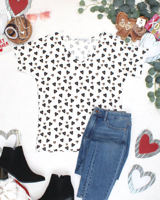 PREBOOK Chloe Cozy Top - Monochrome Hearts