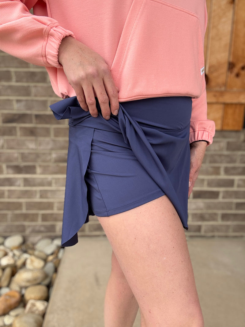 Cobalt Cross Waist Athletic Skort by Simply Southern