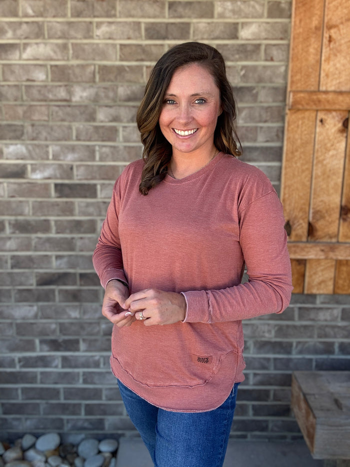 Copper Long Sleeve Poncho Top by Royce