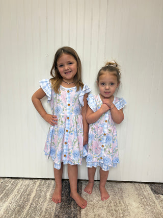 Cotton Candy Poppy Girls Dress by Clover Cottage
