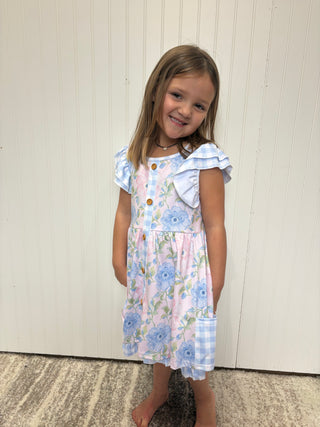 Cotton Candy Poppy Girls Dress by Clover Cottage