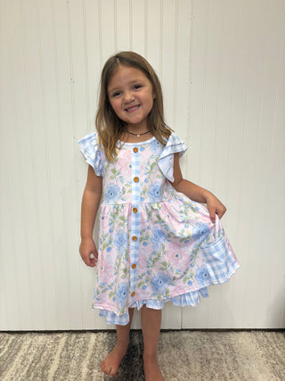 Cotton Candy Poppy Girls Dress by Clover Cottage