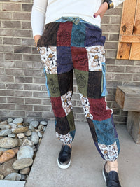 Cotton Mushroom Patch Block Print Earth Trouser