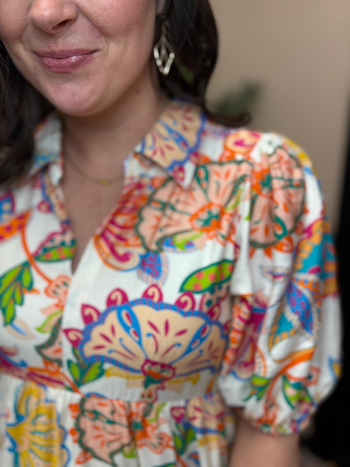 Cream Mix Paisley Print Maxi Dress by Umgee