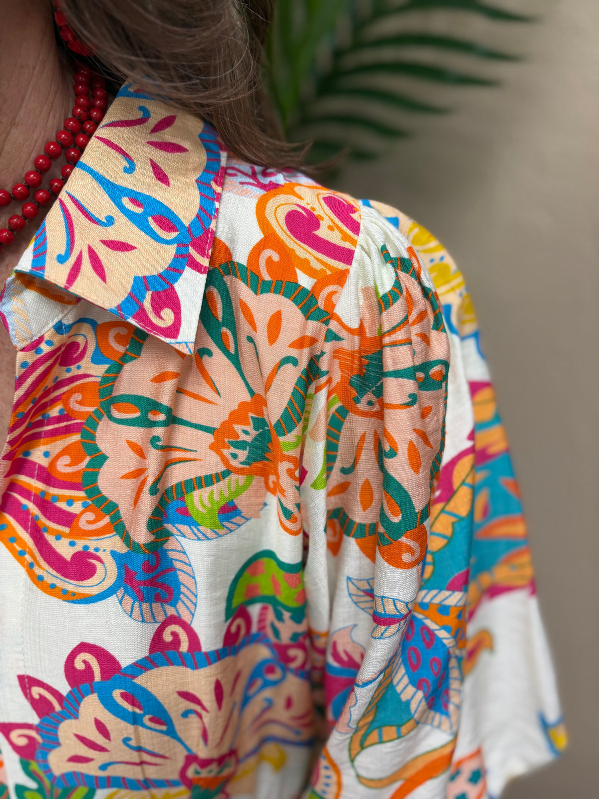 Cream Mix Paisley Print Maxi Dress by Umgee