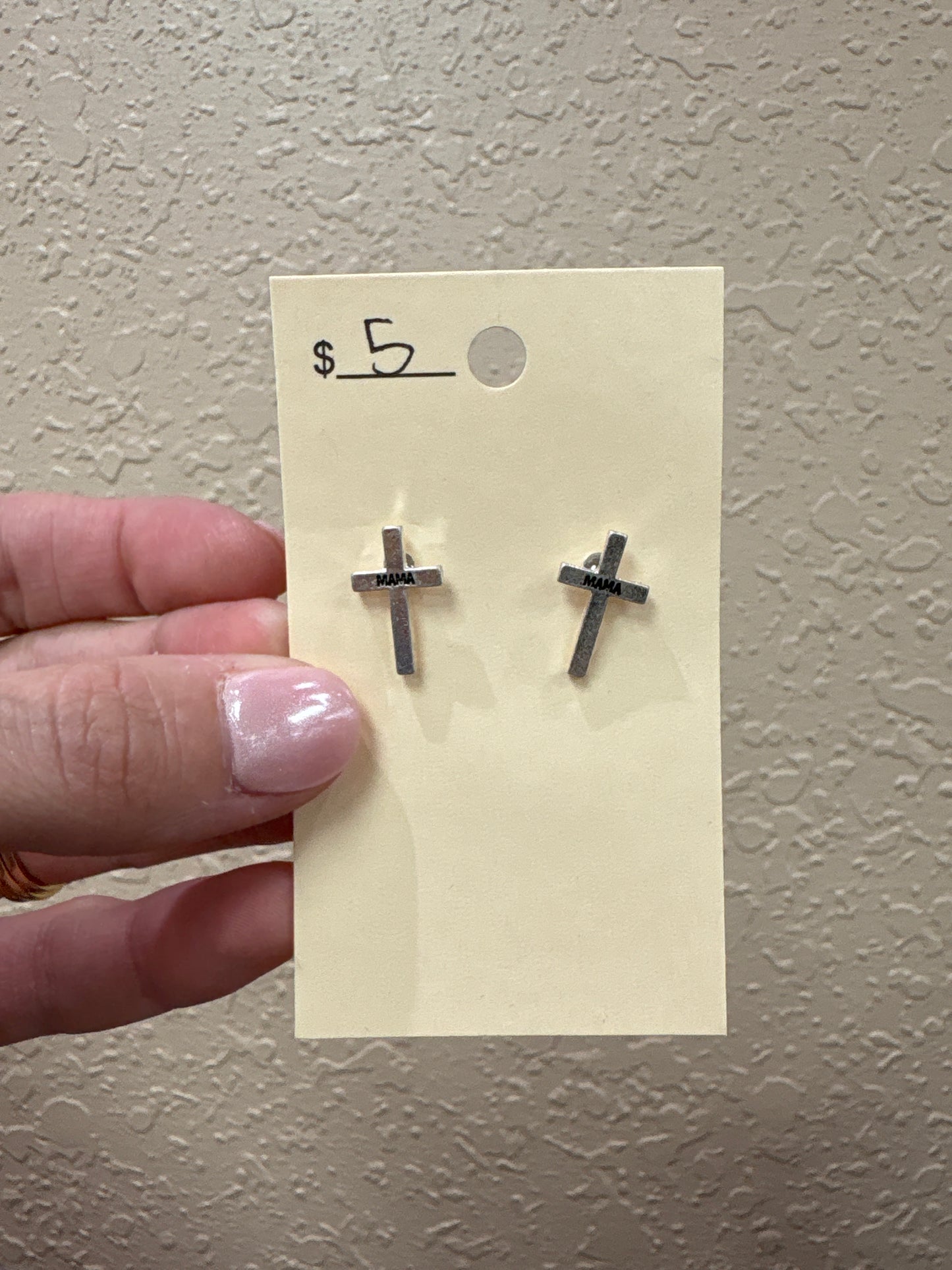 3696- Cross Mama Stud Earrings