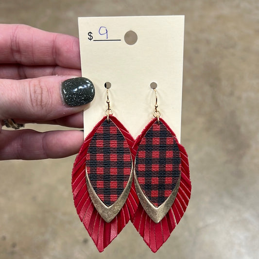 20482- Buffalo Plaid Layer Earring