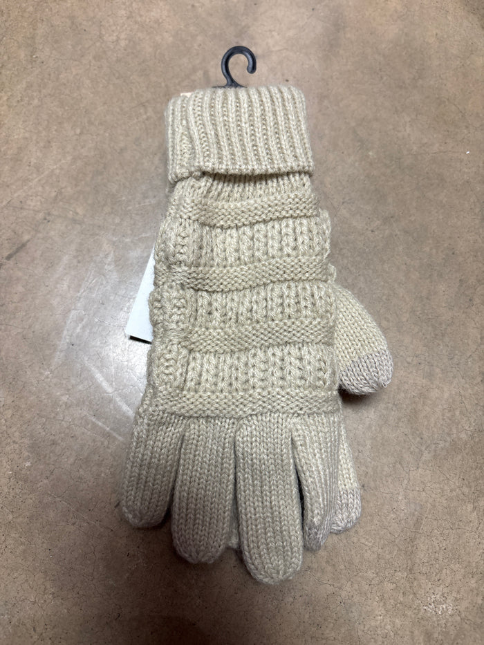 Beige CC Kids Gloves