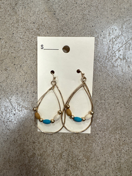 3512- Turquoise Double Hoop Earrings