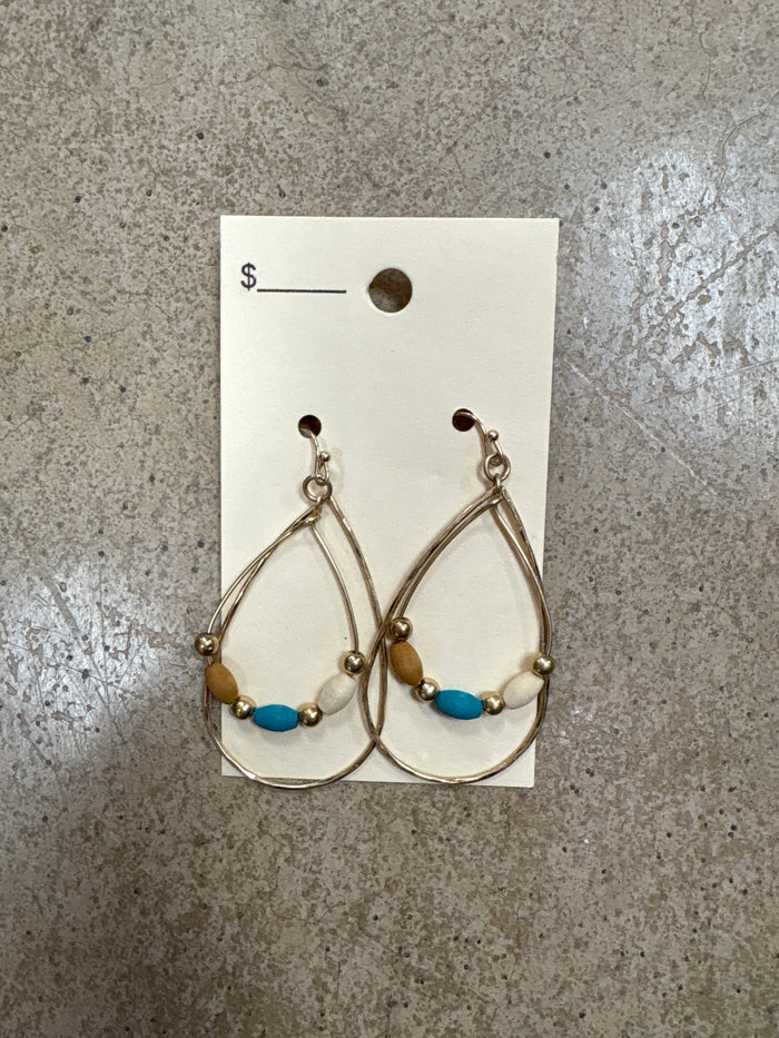 3512- Turquoise Double Hoop Earrings