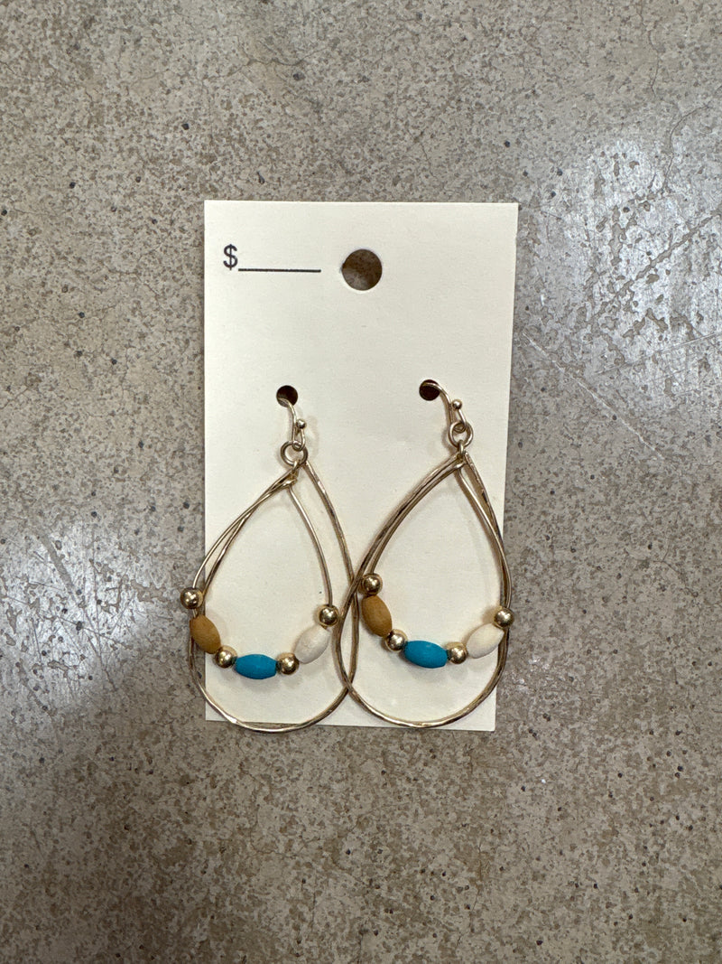 3512- Turquoise Double Hoop Earrings