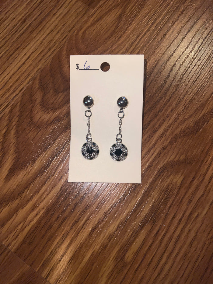 3192- Soccer Dangle Earrings