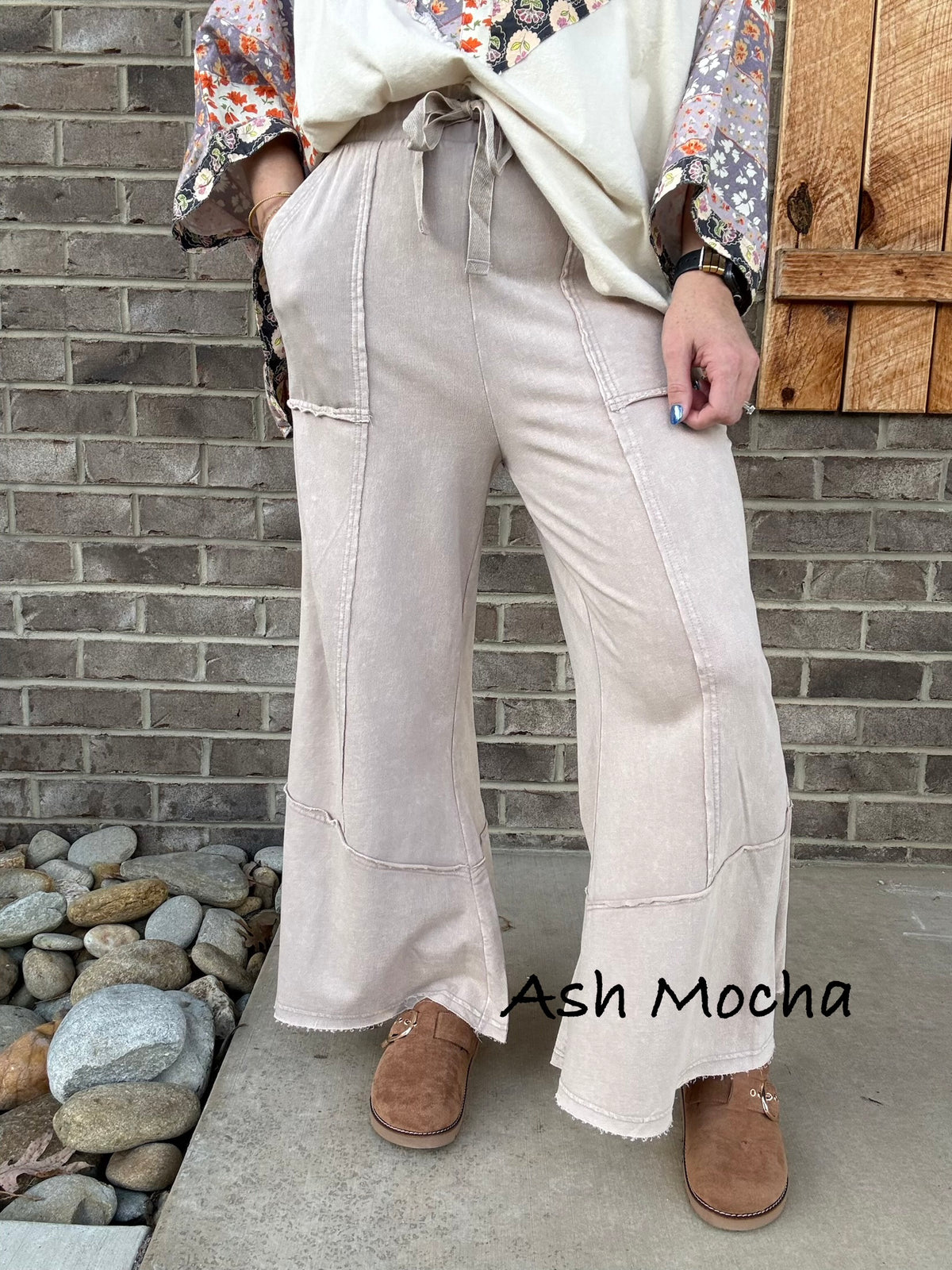 Exposed-Seam Flare Hem Pants with Pockets by Zenana *MULTIPLE COLORS*