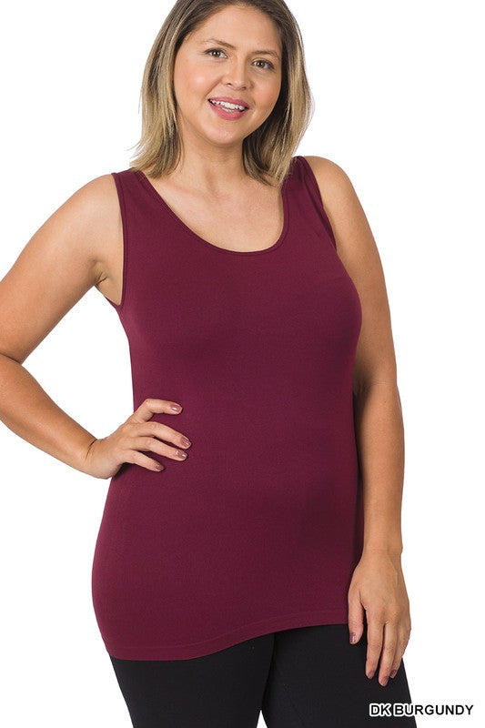 8086- Dark Burgundy Seamless Cami Top [BODY SHAPER]