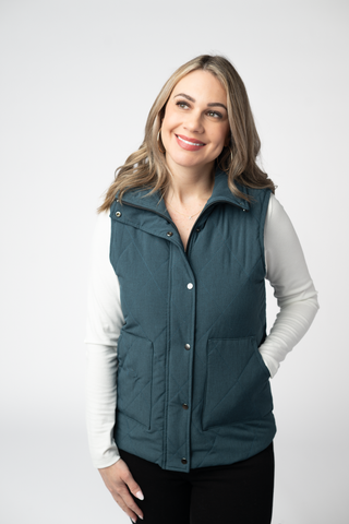 09.09 EN ROUTE Remy Zip Up Vest - Teal