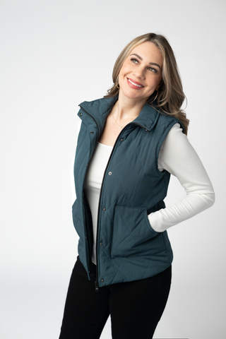09.09 EN ROUTE Remy Zip Up Vest - Teal