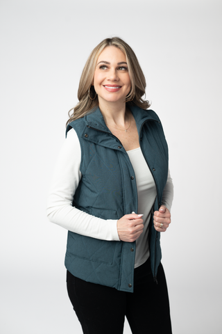 09.09 EN ROUTE Remy Zip Up Vest - Teal